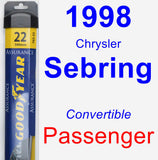 Passenger Wiper Blade for 1998 Chrysler Sebring - Assurance