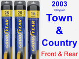 Front & Rear Wiper Blade Pack for 2003 Chrysler Town & Country - Assurance