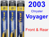 Front & Rear Wiper Blade Pack for 2003 Chrysler Voyager - Assurance