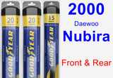 Front & Rear Wiper Blade Pack for 2000 Daewoo Nubira - Assurance