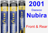 Front & Rear Wiper Blade Pack for 2001 Daewoo Nubira - Assurance
