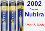 Front & Rear Wiper Blade Pack for 2002 Daewoo Nubira - Assurance
