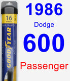 Passenger Wiper Blade for 1986 Dodge 600 - Assurance