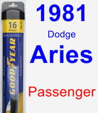 Passenger Wiper Blade for 1981 Dodge Aries - Assurance