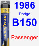 Passenger Wiper Blade for 1986 Dodge B150 - Assurance