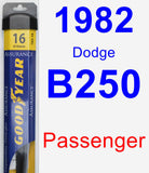 Passenger Wiper Blade for 1982 Dodge B250 - Assurance