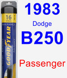 Passenger Wiper Blade for 1983 Dodge B250 - Assurance