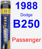 Passenger Wiper Blade for 1988 Dodge B250 - Assurance