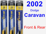Front & Rear Wiper Blade Pack for 2002 Dodge Caravan - Assurance