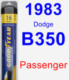 Passenger Wiper Blade for 1983 Dodge B350 - Assurance