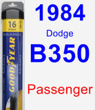 Passenger Wiper Blade for 1984 Dodge B350 - Assurance