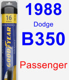 Passenger Wiper Blade for 1988 Dodge B350 - Assurance
