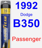Passenger Wiper Blade for 1992 Dodge B350 - Assurance
