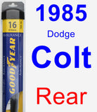 Rear Wiper Blade for 1985 Dodge Colt - Assurance