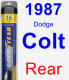 Rear Wiper Blade for 1987 Dodge Colt - Assurance