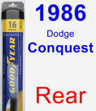 Rear Wiper Blade for 1986 Dodge Conquest - Assurance