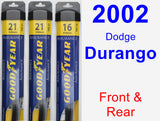 Front & Rear Wiper Blade Pack for 2002 Dodge Durango - Assurance