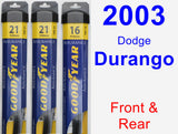 Front & Rear Wiper Blade Pack for 2003 Dodge Durango - Assurance