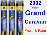 Front & Rear Wiper Blade Pack for 2002 Dodge Grand Caravan - Assurance
