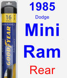 Rear Wiper Blade for 1985 Dodge Mini Ram - Assurance