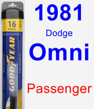 Passenger Wiper Blade for 1981 Dodge Omni - Assurance