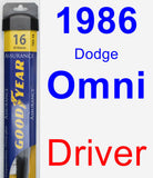 Driver Wiper Blade for 1986 Dodge Omni - Assurance