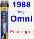 Passenger Wiper Blade for 1988 Dodge Omni - Assurance