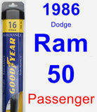 Passenger Wiper Blade for 1986 Dodge Ram 50 - Assurance