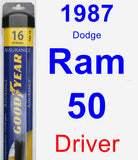 Driver Wiper Blade for 1987 Dodge Ram 50 - Assurance