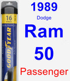 Passenger Wiper Blade for 1989 Dodge Ram 50 - Assurance