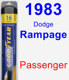 Passenger Wiper Blade for 1983 Dodge Rampage - Assurance