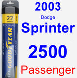Passenger Wiper Blade for 2003 Dodge Sprinter 2500 - Assurance