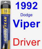 Driver Wiper Blade for 1992 Dodge Viper - Assurance