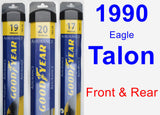 Front & Rear Wiper Blade Pack for 1990 Eagle Talon - Assurance