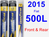 Front & Rear Wiper Blade Pack for 2015 Fiat 500L - Assurance