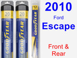 Front & Rear Wiper Blade Pack for 2010 Ford Escape - Assurance