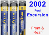 Front & Rear Wiper Blade Pack for 2002 Ford Excursion - Assurance