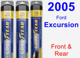 Front & Rear Wiper Blade Pack for 2005 Ford Excursion - Assurance