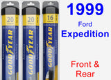 Front & Rear Wiper Blade Pack for 1999 Ford Expedition - Assurance