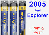 Front & Rear Wiper Blade Pack for 2005 Ford Explorer - Assurance
