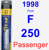 Passenger Wiper Blade for 1998 Ford F-250 - Assurance