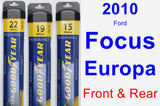 Front & Rear Wiper Blade Pack for 2010 Ford Focus Europa - Assurance