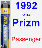 Passenger Wiper Blade for 1992 Geo Prizm - Assurance