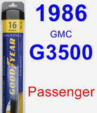 Passenger Wiper Blade for 1986 GMC G3500 - Assurance