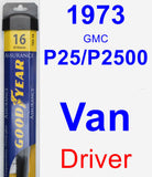 Driver Wiper Blade for 1973 GMC P25/P2500 Van - Assurance