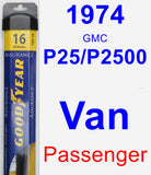 Passenger Wiper Blade for 1974 GMC P25/P2500 Van - Assurance