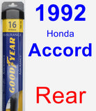 Rear Wiper Blade for 1992 Honda Accord - Assurance