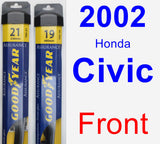 Front Wiper Blade Pack for 2002 Honda Civic - Assurance