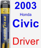 Driver Wiper Blade for 2003 Honda Civic - Assurance