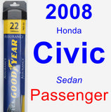 Passenger Wiper Blade for 2008 Honda Civic - Assurance